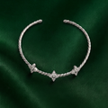 TWISTED CLOVER SILVER BANGLE